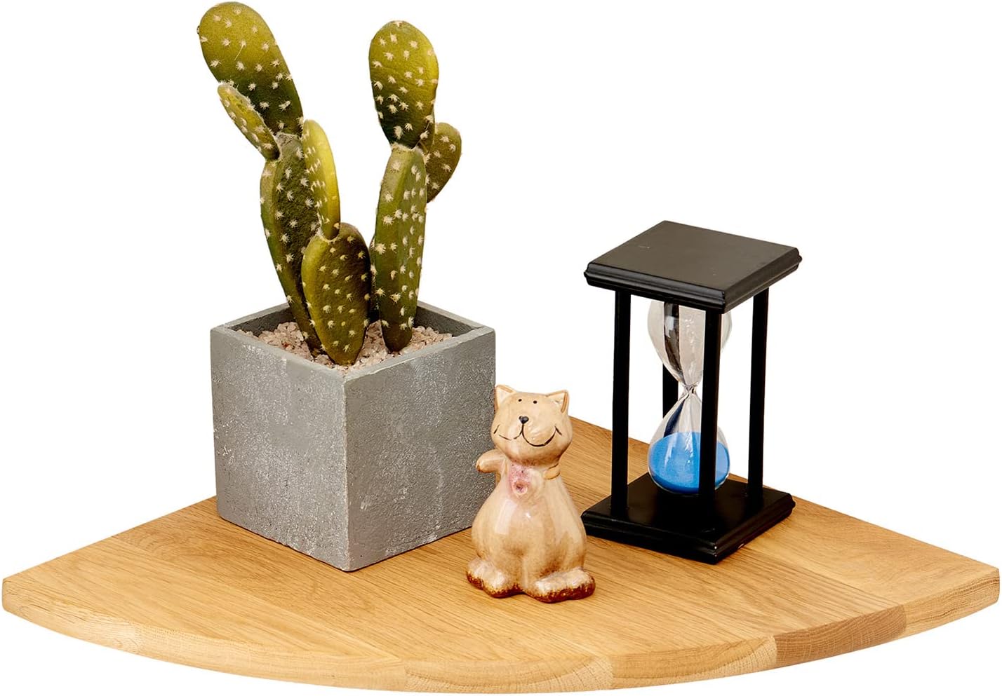 12 inches Oak Corner Shelf Natural Wood Floating Corner Shelves Round End Wall Mounted Display Shelf Corner Plant Stand