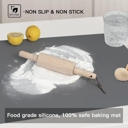 Largest Silicone Mats for Kitchen Counter, 120" x 24" Extra Large Heat Resistant Counter Mat, Kitchen Island Waterproof Thicken Non-slip Countertop Protector Mat, Dark Gray