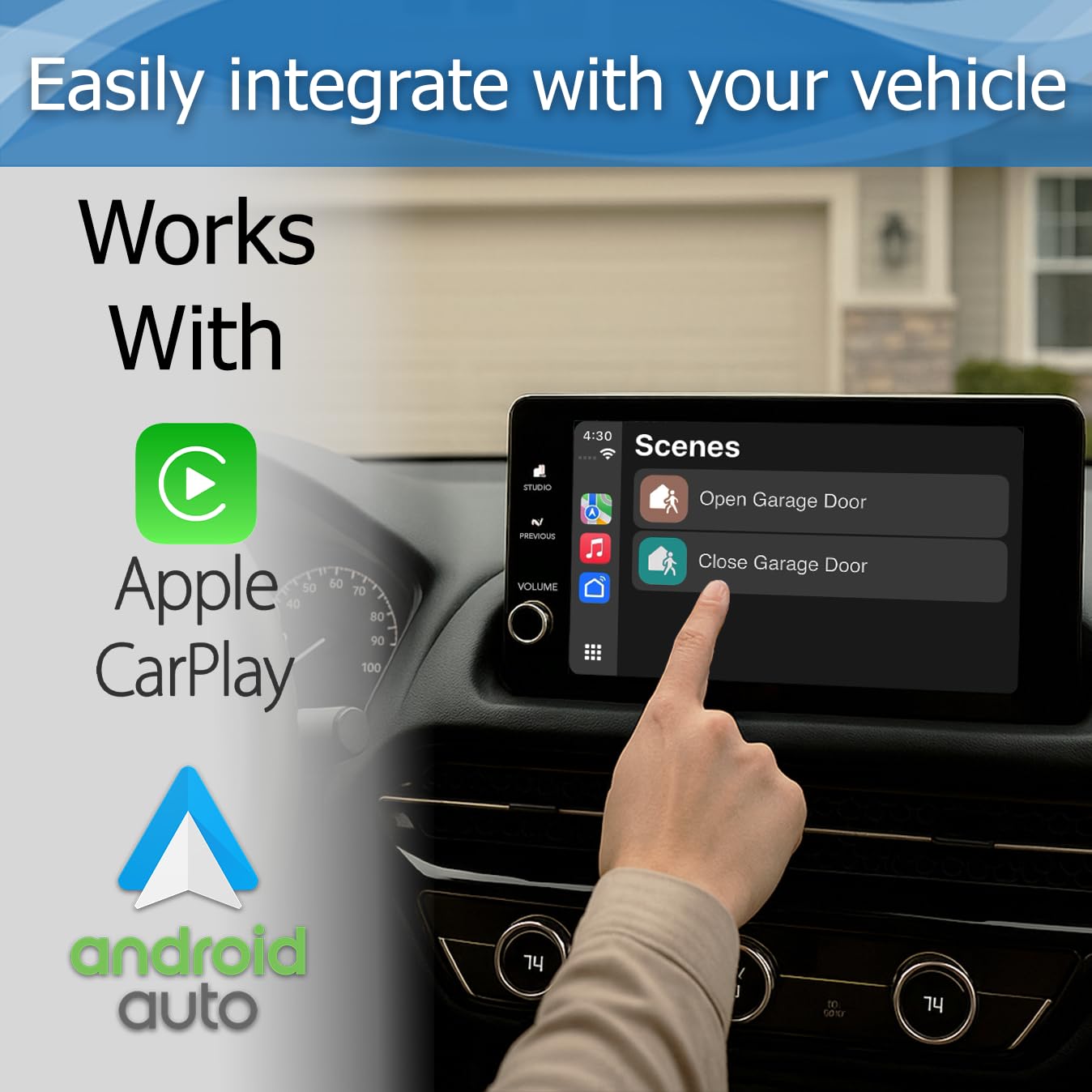 eKyro Smart Garage Door Opener - Universal WiFi Remote Controller Compatible with Alexa, Google Home, iPhone, Siri, Android, Door Left Open Alert, Door Security Systems, Updated Model