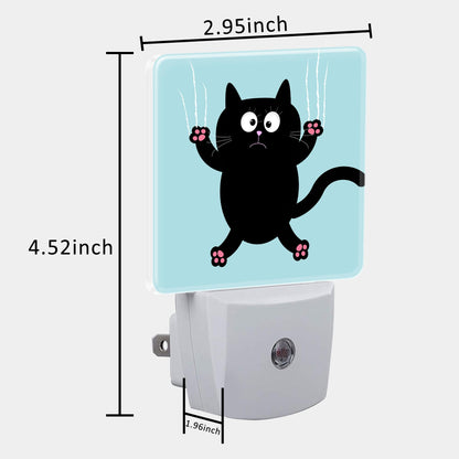 Uiaoiais Cartoon Black Cat Claw Scratch Glass Night Light for Kids, LED Night Light Plug into Wall with Dusk to Dawn Sensor for Girls Boys Women Room Decor,Hallway,Kitchen,Bathroom,Nursery,Stairs