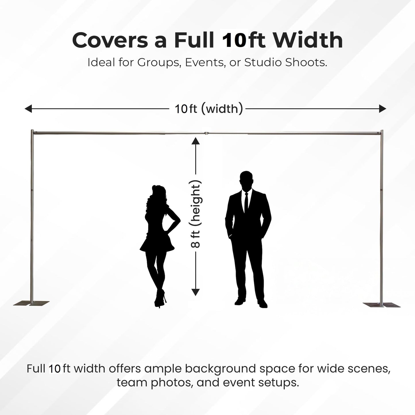 OnlineEEI Premier Portable Pipe and Drape Backdrop Kit 8ft x 10ft (White)
