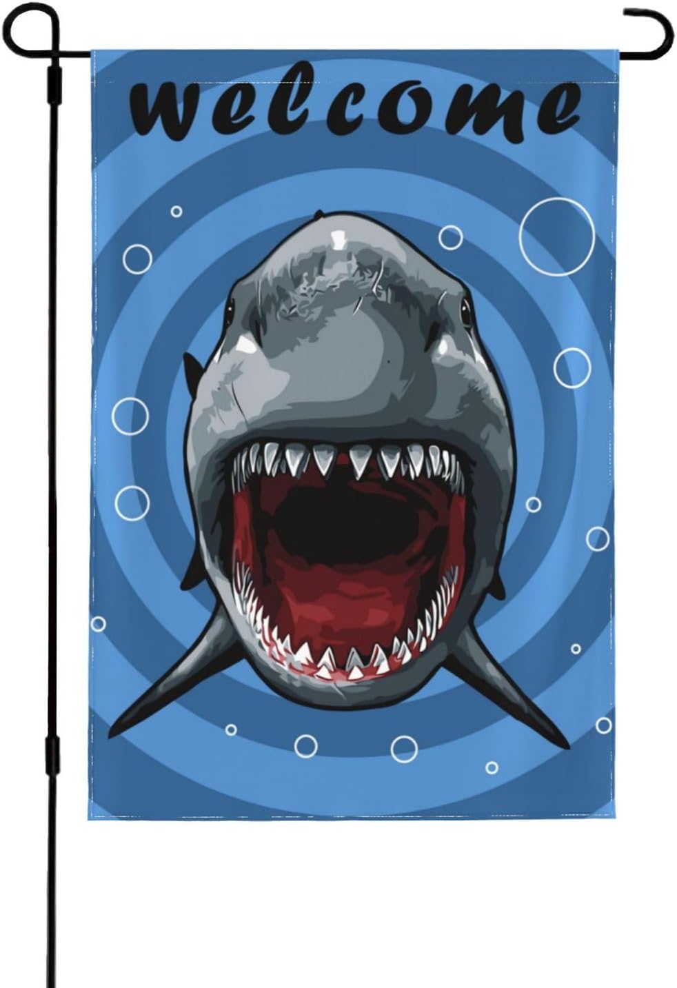 Welcome Garden Flags, 12x18 Double Sided Small Shark Yard Flag for Outdoor Holiday Decor