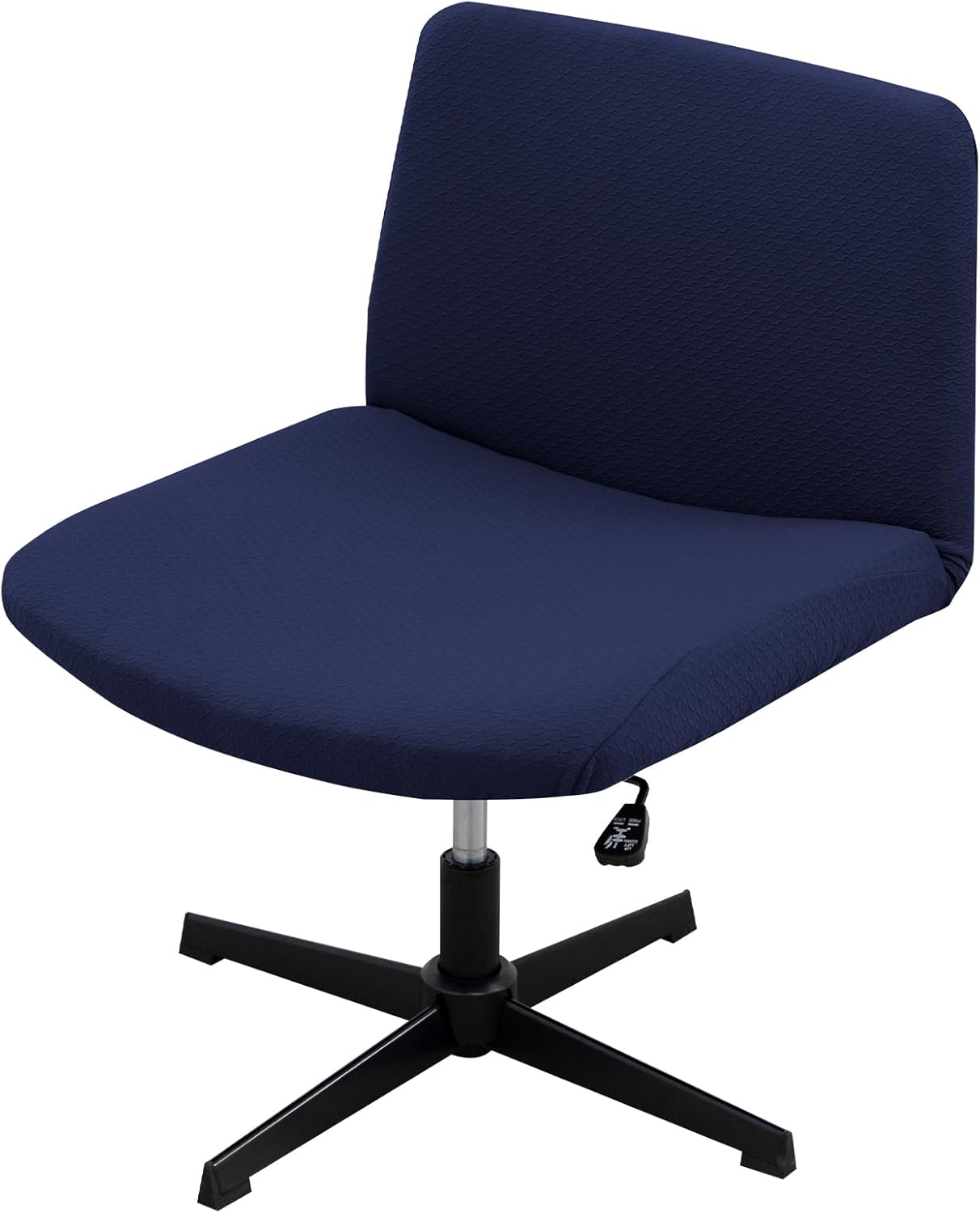 MINGPINHUIUS Armless Adjustable Chair Cover, Knitted Jacquard Velvet Slipcover for Office Desk Chair (Navy Blue)