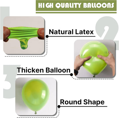 PartyWoo Lime Green Balloons - 100pcs 12 Inch Light Green Latex Helium Balloons for Celebrations