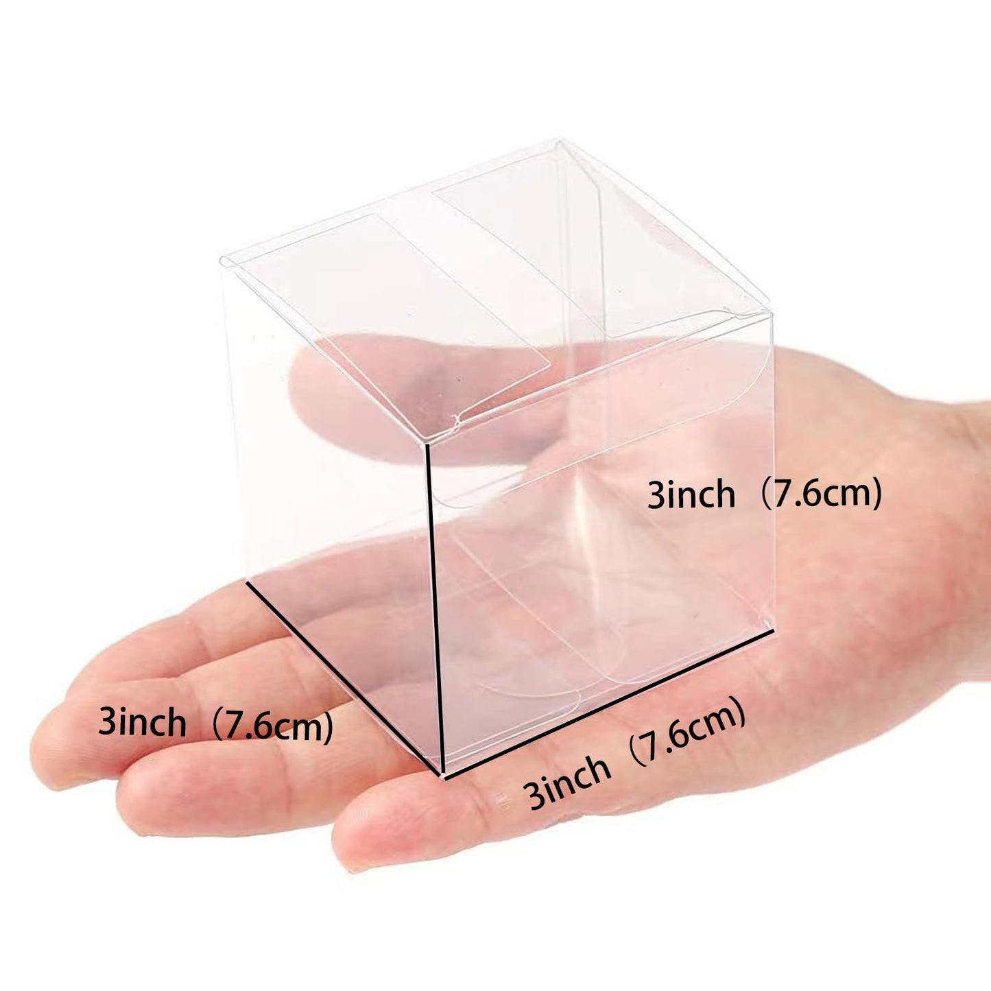 TEMLQPACK 50 Pack 3x3x3 Inch Clear Hot Chocolate Bomb Boxes - Christmas & Birthday Gift Boxes