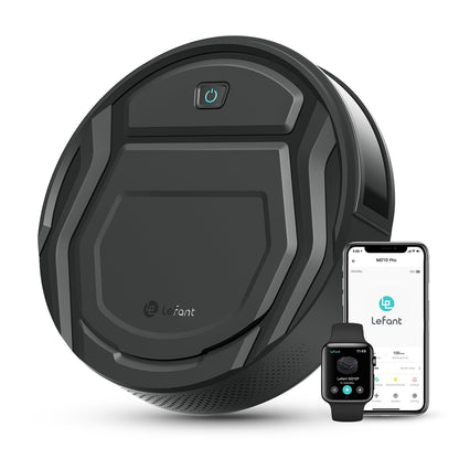 Lefant Robot Vacuum Cleaner, 120 Mins Runtime, Compact Design, Low Noise, Powerful Suction, Wi-Fi/App/Voice Control, Self-Charging, Scheduled Cleaning, Ideal for Pet Hair and Hard Floors, M210 Black