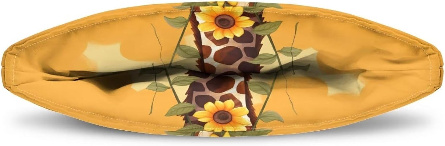 Giraffe Sunflower Print Tea Cozy, Insulated Teapot Cover for Ladies Gift, Decorative Accessory (Yellow)