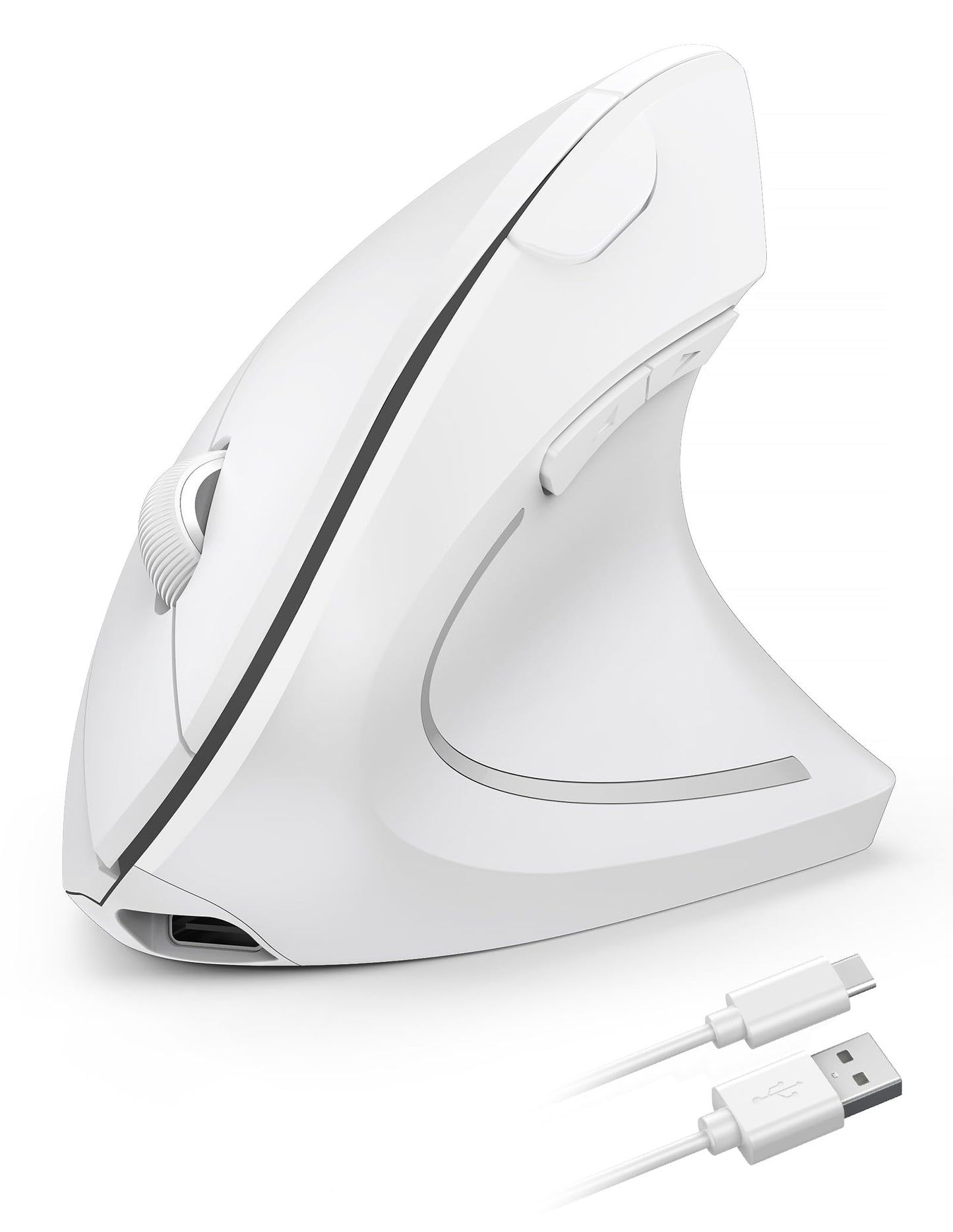 TECKNET Ergonomic Mouse, Rechargeable Vertical Ergo Mouse Wireless 800-4800 Levels 5 Adjustable DPI, Silent 2.4GHz Optical Carpal Tunnel Mouse for Right Hand, USB Wireless Mice for Laptop, PC
