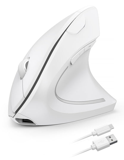 TECKNET Ergonomic Mouse, Rechargeable Vertical Ergo Mouse Wireless 800-4800 Levels 5 Adjustable DPI, Silent 2.4GHz Optical Carpal Tunnel Mouse for Right Hand, USB Wireless Mice for Laptop, PC