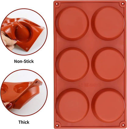Silicone Egg Mold Muffin Top Pans, 3 Inch Non-stick Whoopie Pie Baking Pan for Mini Cakes, Breakfast Sandwiches
