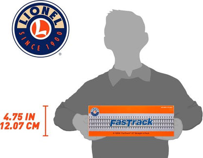Lionel FasTrack 10” Straight Track - Electric O Gauge | Pack of 4 for Model Train Enthusiasts