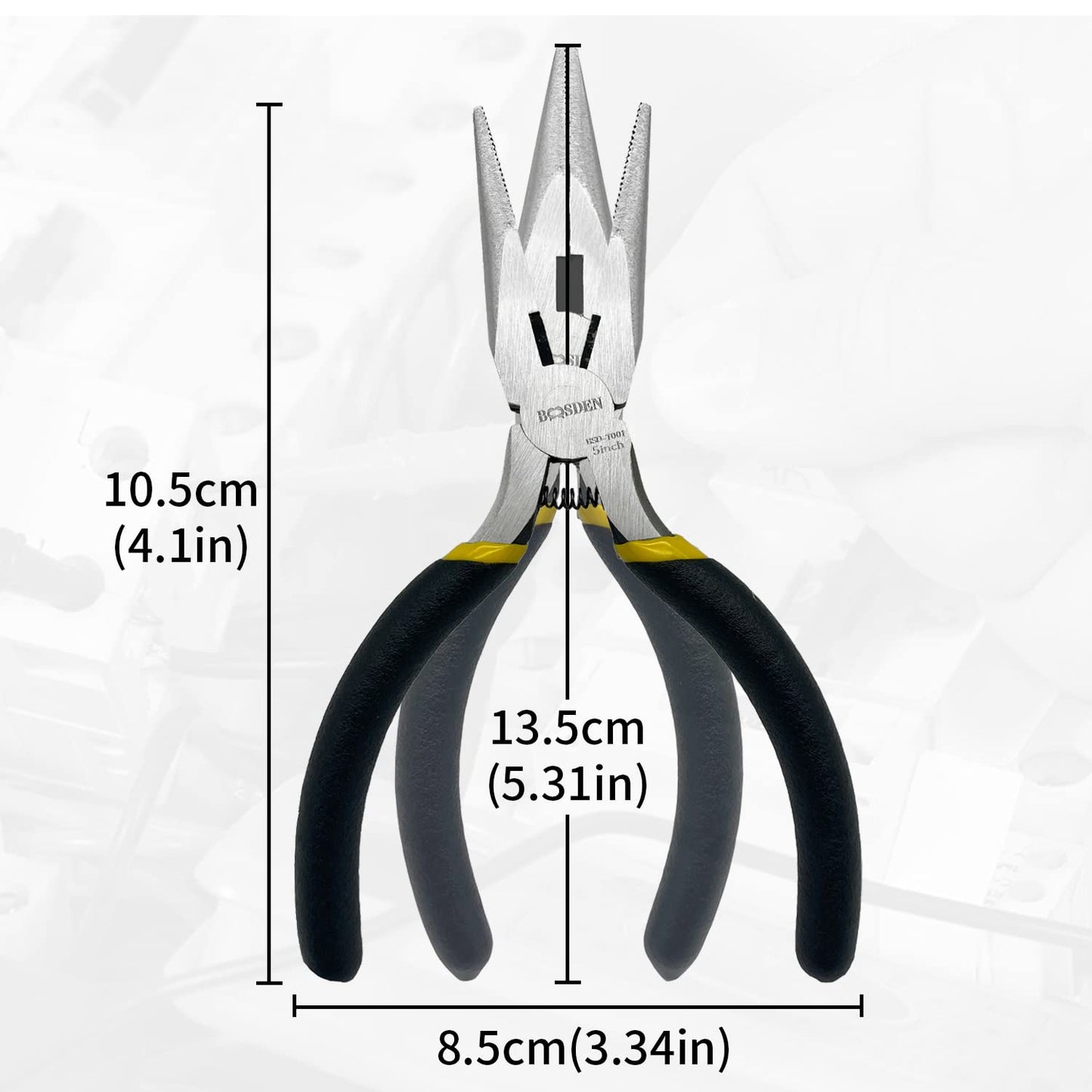 BOOSDEN 5 Pack Mini Precision Pliers Set, Small Needle Nose Pliers with Wire Cutter, Black