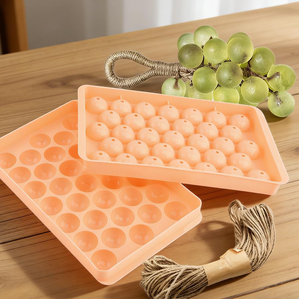 Grape Soap Molds Kit - 2Pcs DIY Handmade Soap Making Kit with Stirring Stick, Jute Rope, Reusable Soaps Molds for Homemade Soap, Candle, Resin Crafts (Without Soaps)