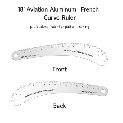 Kearing French Curve Ruler - 24 Inch Aluminum for Pattern Making, Sewing, Quilting & Design