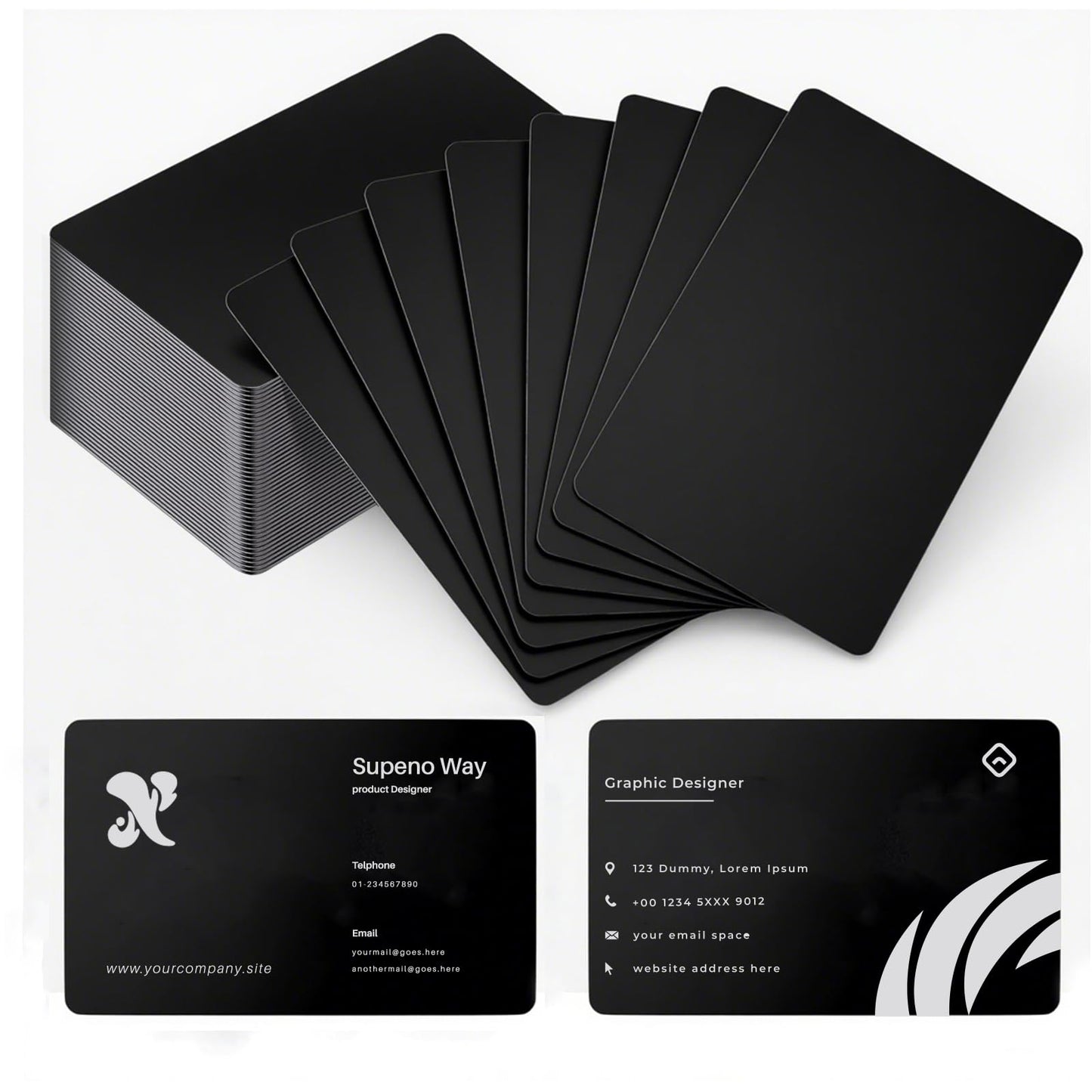 0.8mm Blanks Metal Business Card for Laser Engraving, Premium Aluminum Sheet Multipurpose DIY Gift Metal Cards Black 86 X 54 mm, 26pcs (26)