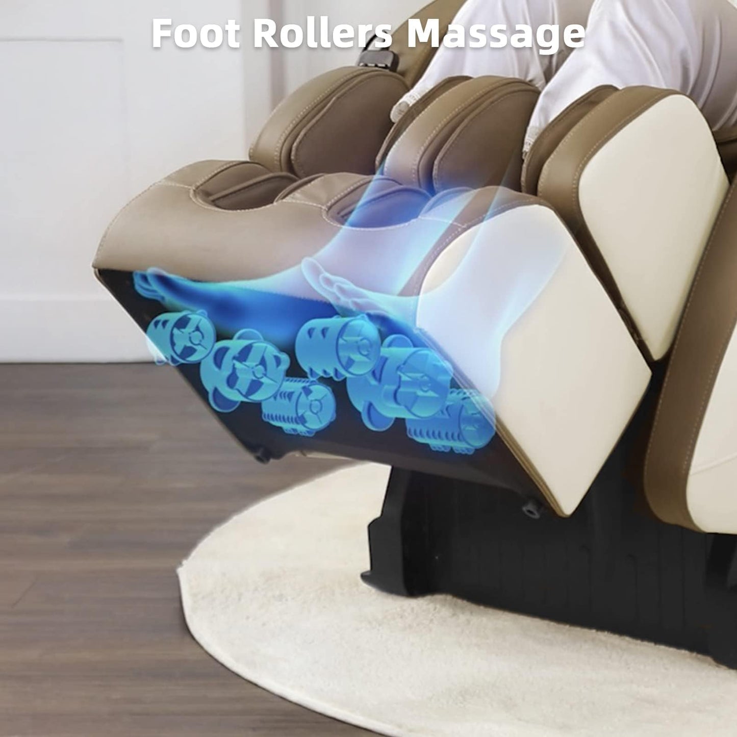 MYTHIA 2026 Full Body Massage Chair for After Work Recovery - Zero Gravity Recliner up to 165°with SL Track, Heat Therapy, Bluetooth & USB Charging Port (MD906-Beige)