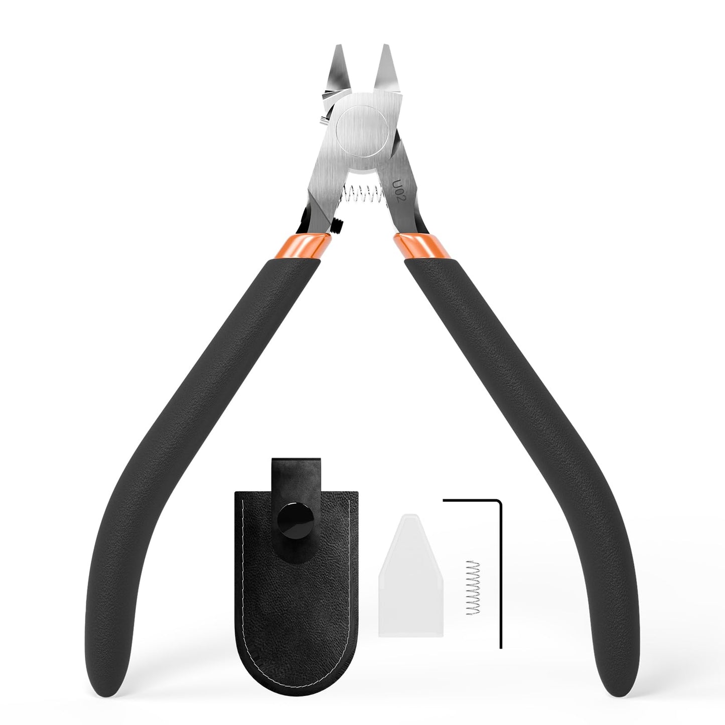 Model Nippers with Ultra-thin Single Edge, Uleey 4.9 inch Sprue Cutter for Beginners to Build Gundam, U02 Model Cippers for Plastic Model Repairing and Fixing (Black)