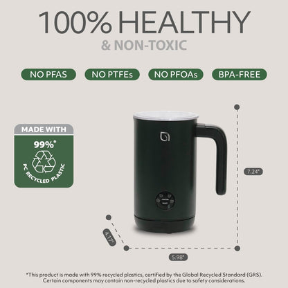4 1 8.12oz/240ml 99% 100% WILLOW Eco Series Milk Frother, in Milk Steamer, One Button Operation Hot and Cold Foam Maker