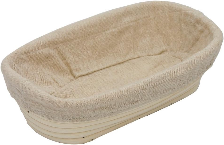 BetterJonny 9 inch Rectangle Banneton Bread Proofing Basket, Rattan + Liner Combo for Bakers