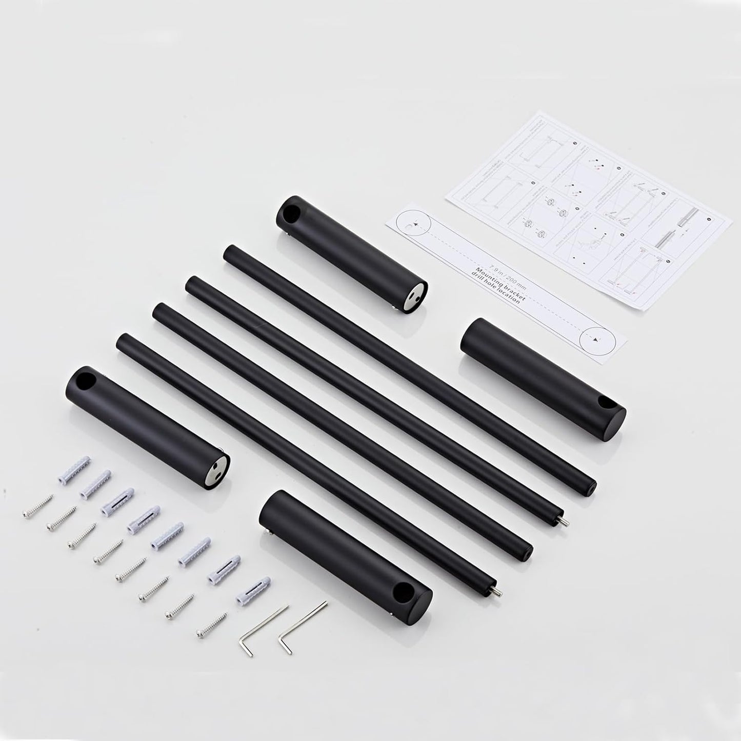 Towel Racks for Bathroom, NEWRAIN Wall Mounted Stainless Steel Organizer, Matte Black Rolled Towel Storage Wall-Mounted