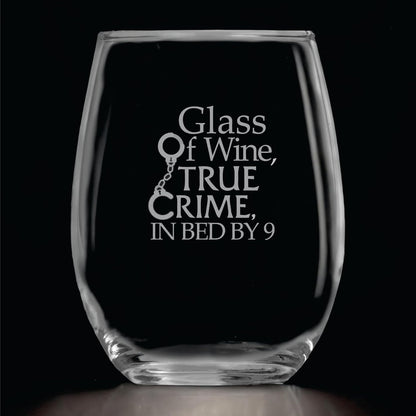 Funny Birthday Wine Glass Gift, 15 oz Glass of Wine, True Crime Theme for Detective Fans, High Quality Women's Gifts