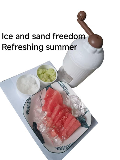 Jmwewowi Manual Ice Crusher, Portable Hand Crank Ice Grinder with Storage Container, White