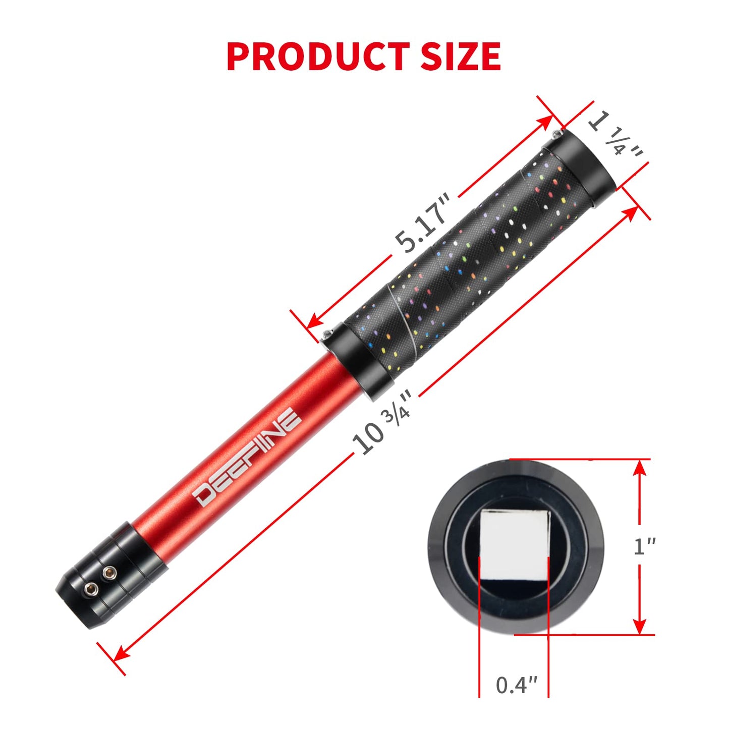 DEEFIINE 11 Inch Carbide Wood Lathe Truning Tools Grip Handle, Accept 10mm square turning tool bar (red)