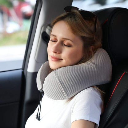 Travel Pillow, Memory Foam Neck Pillow with 360-Degree Head Support, Comfortable for Airplane & Home Use