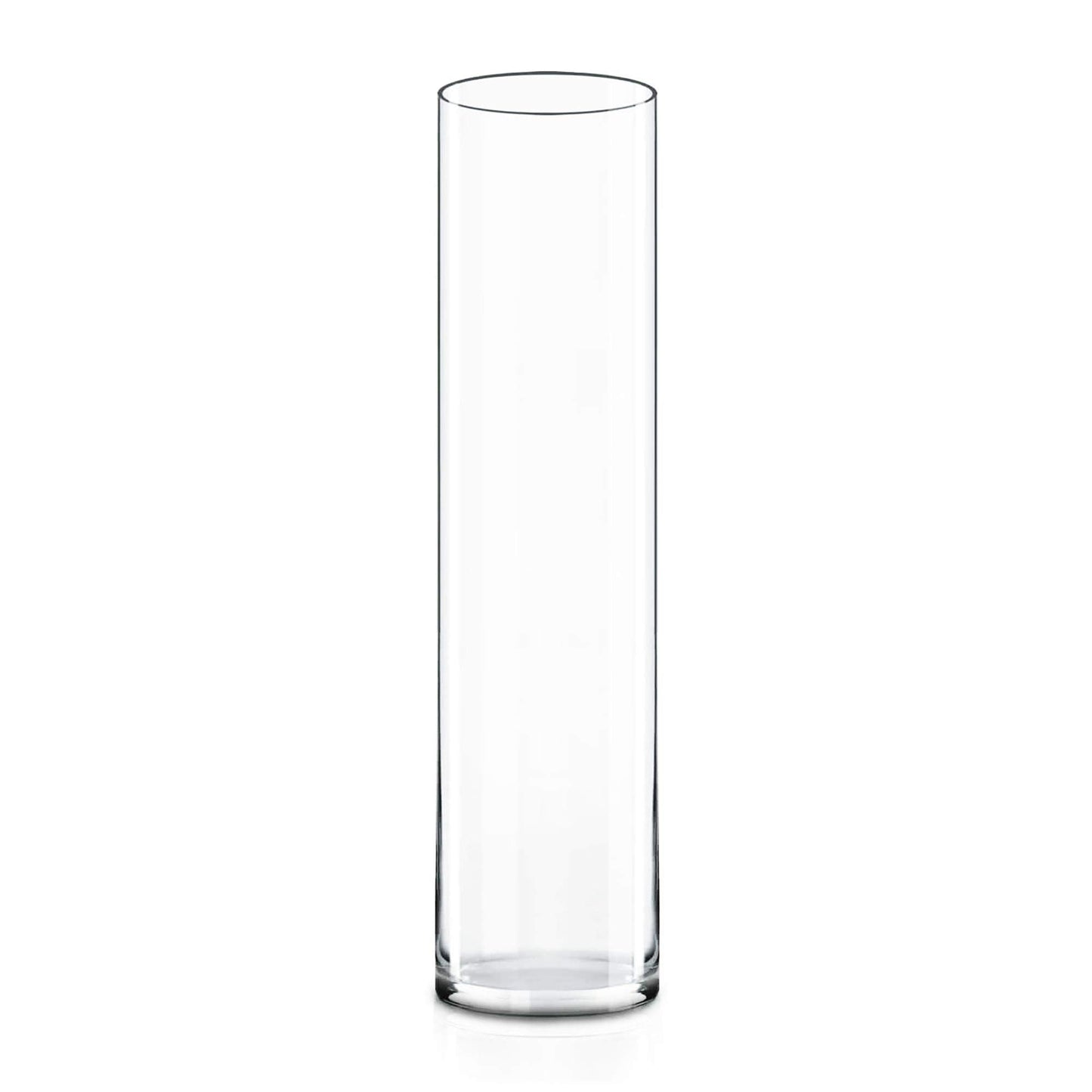 CYS Excel Clear Glass Cylinder Vase (H:20" D:4") | Multiple Size Choices Glass Flower Vase Centerpieces | Hurricane Floating Candle Holder Vase