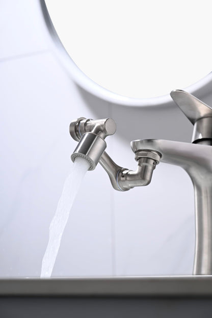 Universal 1080° Swivel Bathroom Faucet Extender Rotating Faucet Attachment Adapter for kitchen Sink Brushed Nickel