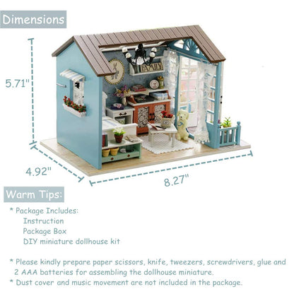TuKIIE DIY Miniature Dollhouse Kit, 1:24 Scale Wooden Mini Doll House Accessories with Furniture for Kids Teens Adults(Forest Times)
