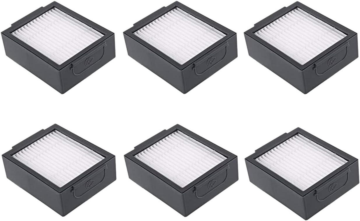 Fuyoda 6 Pack Upright Filters Replacement Compatible with iRobot Roomba E&I Series E5(5150) E6(6198) i3(3150) i4(4150)