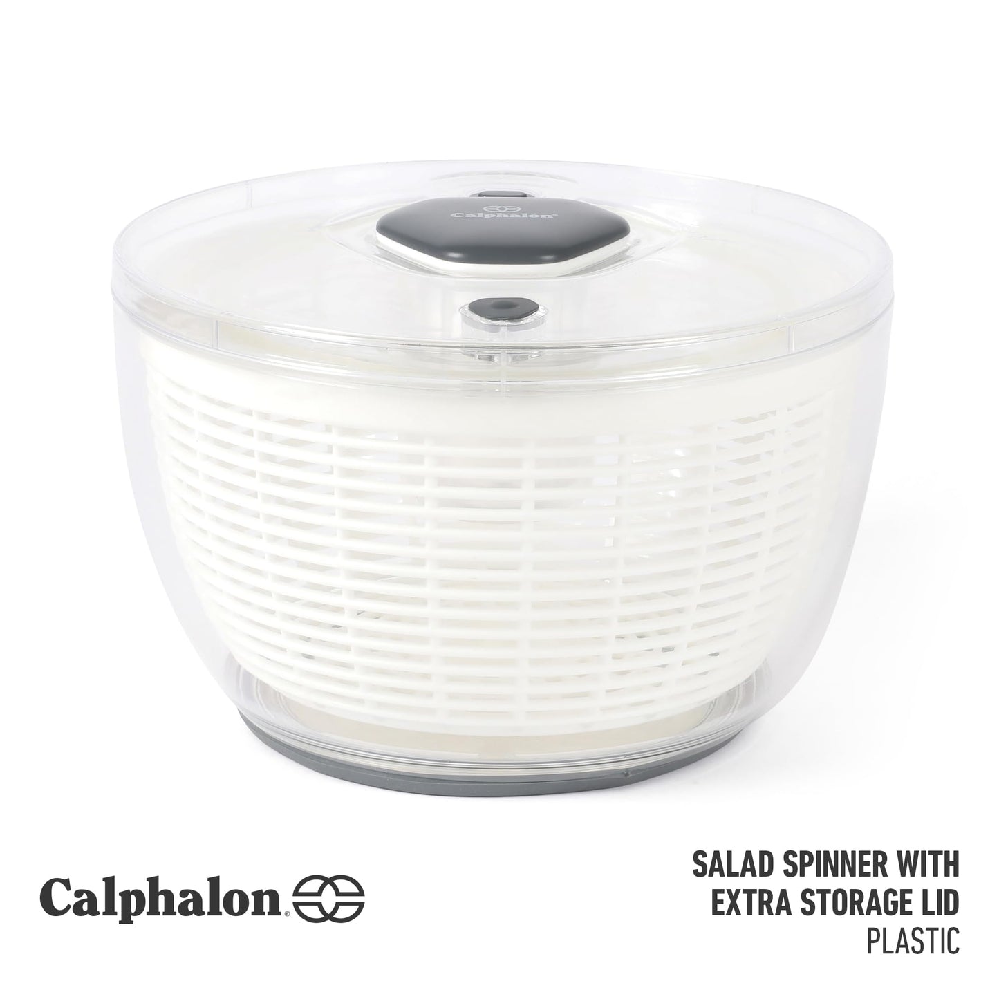 Calphalon Aero 6.3 Qt Salad Spinner, Fruit Wahser, Fruit Washing Bowl with Strainer, Vegertable Cleaner, Salad Cleaner, Lettuce Washer