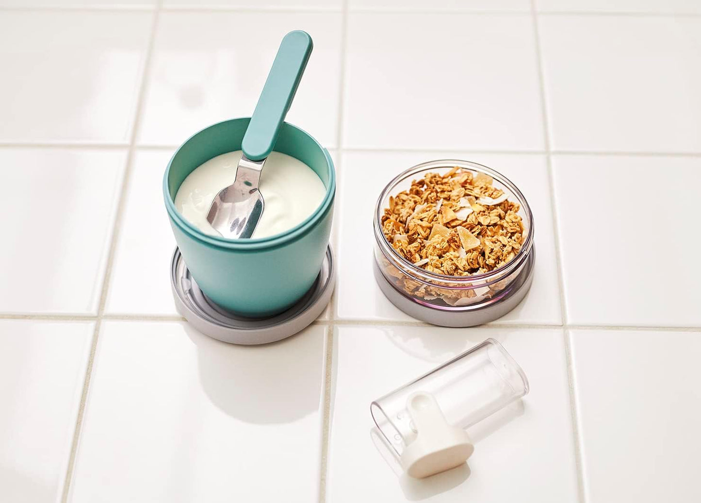 Mepal Folding Spoon Ellipse - Reusable Spoon To Go, Foldable for Yoghurt Cup, Stainless Steel Cutlery with Storage Case