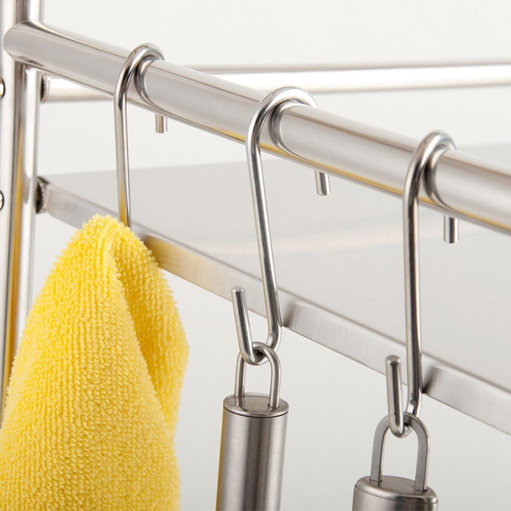 20 Pack Heavy Duty S Hooks Stainless Steel S Shaped Hooks for Kitchenware, Utensils, Clothes, Tools (Silver)