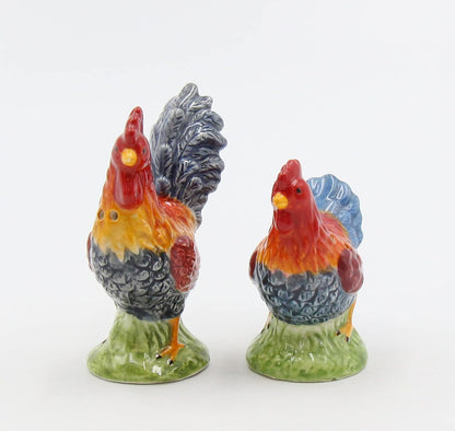 Appletree Design Barn Yard Rooster Salt and Pepper Set, 2-Inch and 2-1/2-Inch