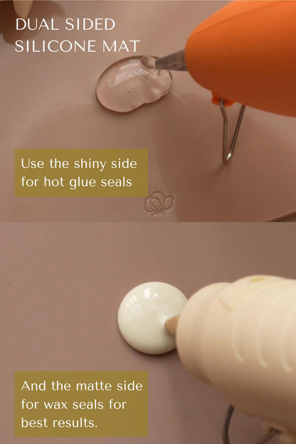 Pelargon Design Wax Seal Mat, Heat Resistant Silicone Mat | Dusty Rose Dual Sided Design, 5x6 inch Extra Thick 4mm