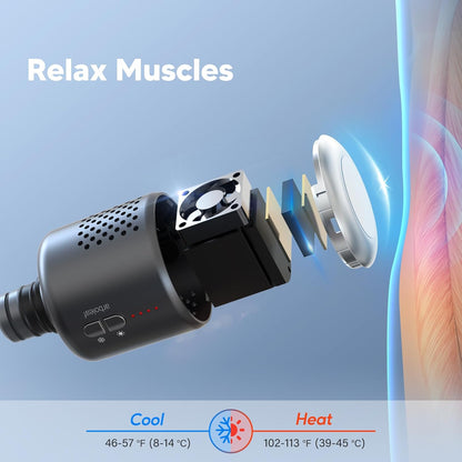 arboleaf Massage Accessories with Heat and Cool, Hot and Cold Massage Head for Muscle Pain Relief Deep Tissue Muscle Massager Accessories Rechargeable Heated Head