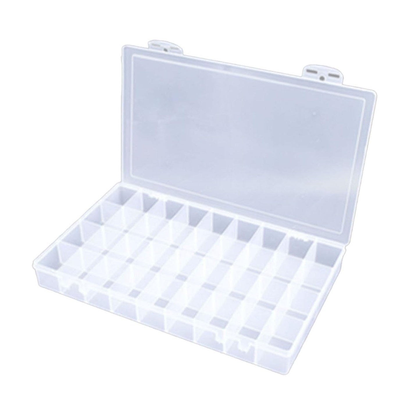 Feadily 1PCS 36 Grids Large Plastic Organizer Box with Dividers, Compartment Organizer Box for Nail Accessories/Screw/Sewing Arts and Oil Paint, Bead Storage Containers 14.9" x 9.2" x 1.9" (Clear)