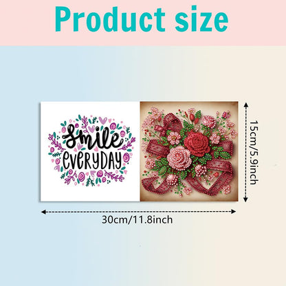 6 Pack DIY Diamond Painting Greeting Card Kit Flowers, 5D Diamond Art Christmas Birthday Holiday Foldable Thank You Cards Blessing, Art Crafts Kit Creative with Envelope