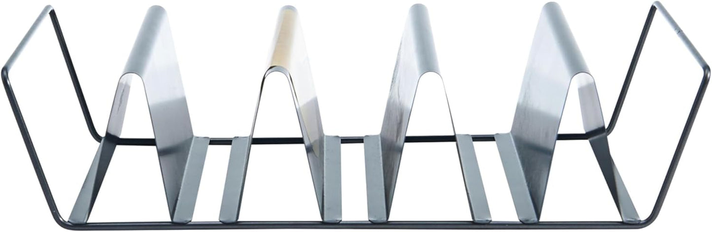 Chicago Metallic Professional 6-Shell Baked Taco Rack, Grey, 15-Inch by 7-Inch, Perfect for Baking