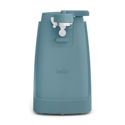 bella Electric Can Opener and Knife Sharpener, Multifunctional Jar and Bottle Opener with Removable Cutting Lever and Cord Storage, Stainless Steel Blade, Surf