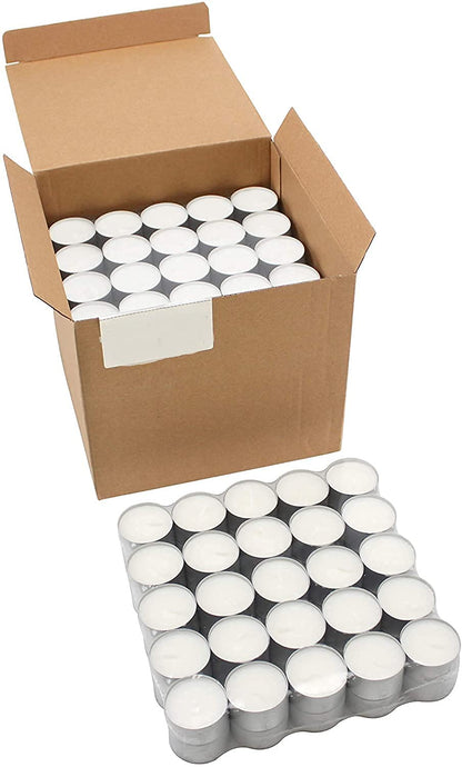 Tealight Candles 100% Pure Wax, Unscented, Long Burning Tealight, 9 Hours Burn time, White Unscented Tea Light Candles (Pack of 50)