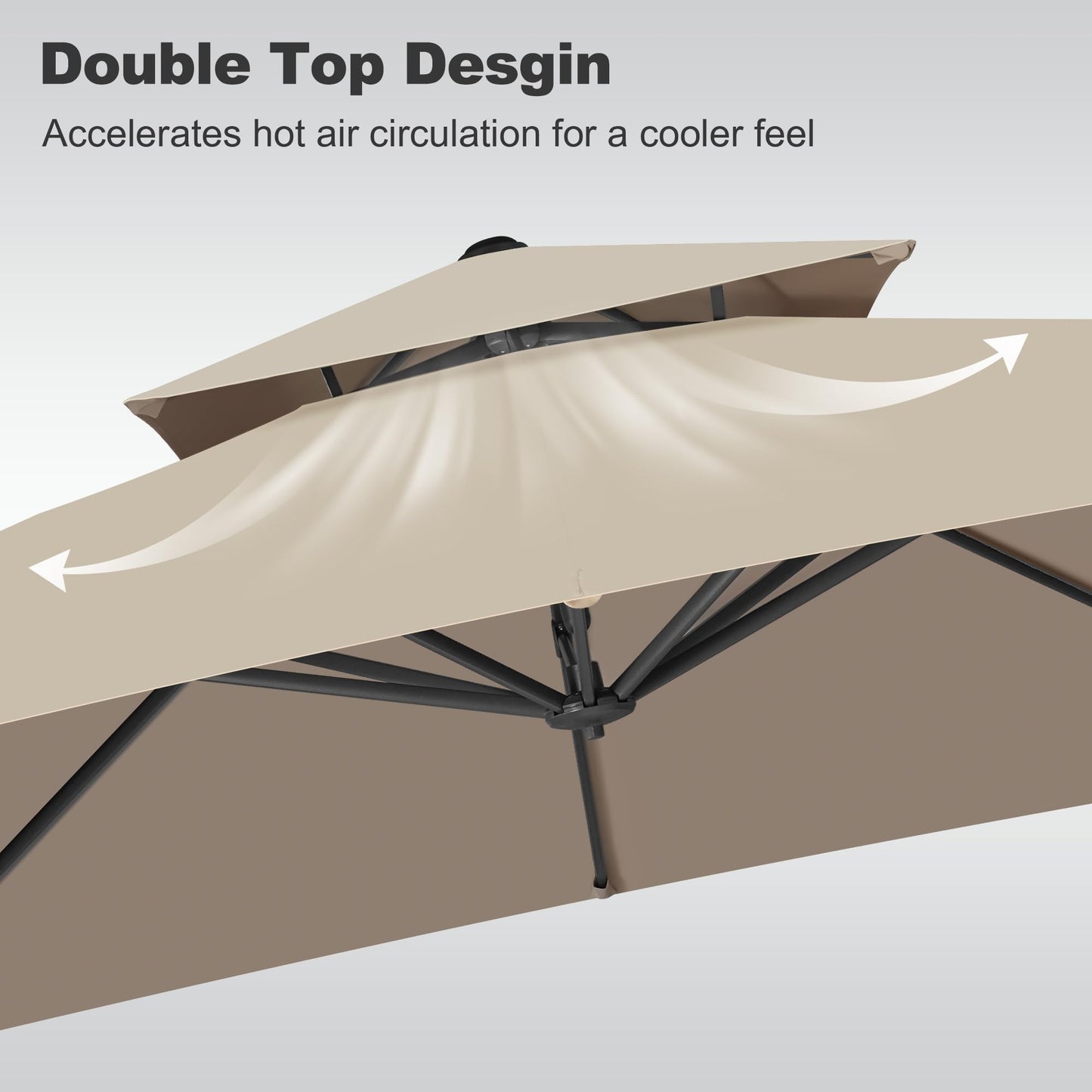 FLAME&SHADE 10 X 10 FT Cantilever Patio Umbrella - Large Square Offset Umbrella Outdoor Patio with 360-Degree Rotation and 3-Year Fade Resistance Fabric for Deck Pool Backyard Garden (Taupe)