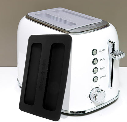 BESTonZON Silicone Toaster Dust Covers, 2 Slice Electric Bread Maker Upper Covers in Black