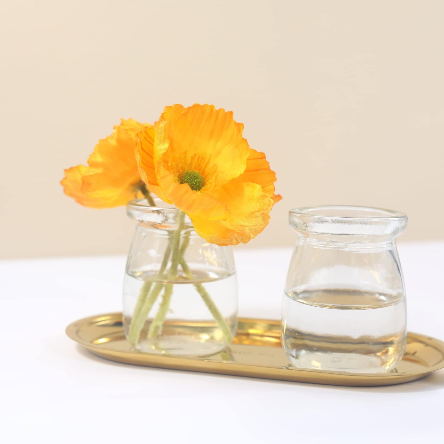 Magic Season Decorative Glass Bottle with Cork Stopper (3.3 oz Pudding Bottles / 6 Pcs)
