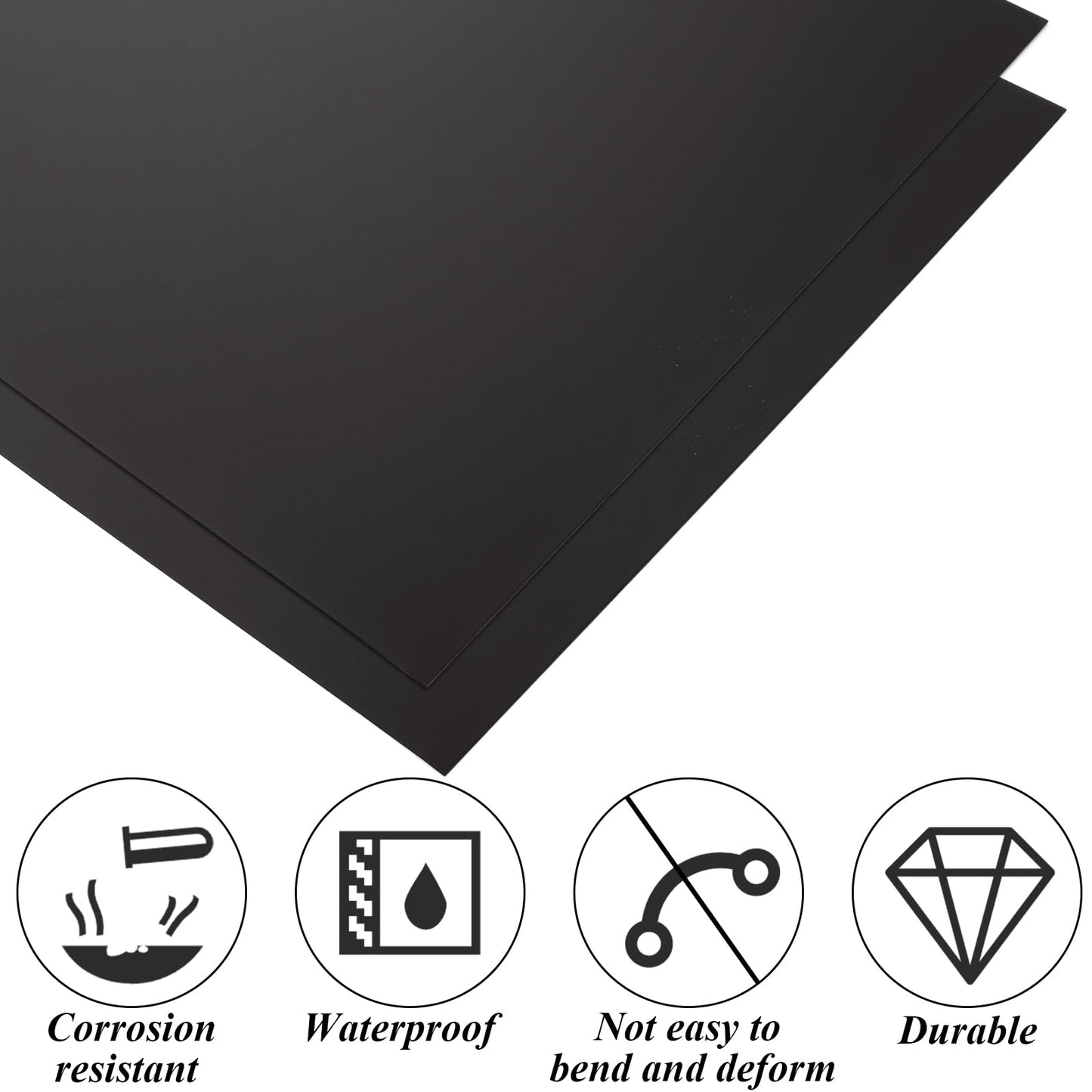 LOYORTY 4PCS 12 x 12 x 1/32 (0.04”) Inch Anodized Aluminum Sheet, Black Aluminum Engraving Blanks, 0.8MM Thin Metal Plates for Laser Engraving, Crafting, DIY, House Decoration