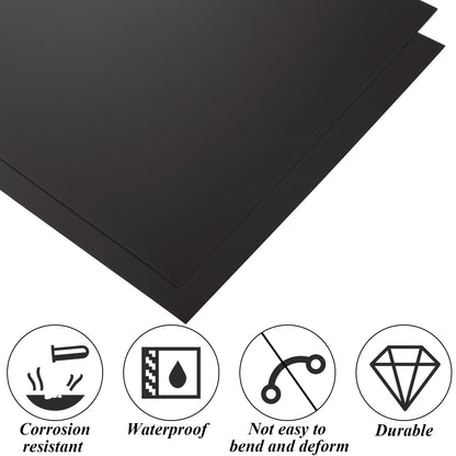 LOYORTY 4PCS 12 x 12 x 1/32 (0.04”) Inch Anodized Aluminum Sheet, Black Aluminum Engraving Blanks, 0.8MM Thin Metal Plates for Laser Engraving, Crafting, DIY, House Decoration