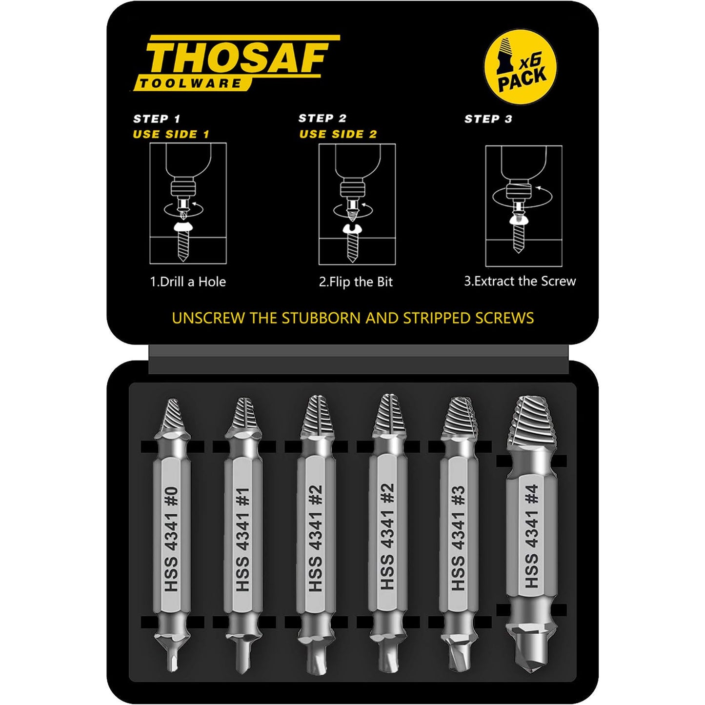 Gifts for Men,Damaged Screw Extractor Set-Christmas Stocking Stuffers for Men Adults Him,Mens Gifts for Dad,Husband,Stripped Screws Nuts & Bolts Drill Bit Tools for Easy Removal of Rusty Broken Screw