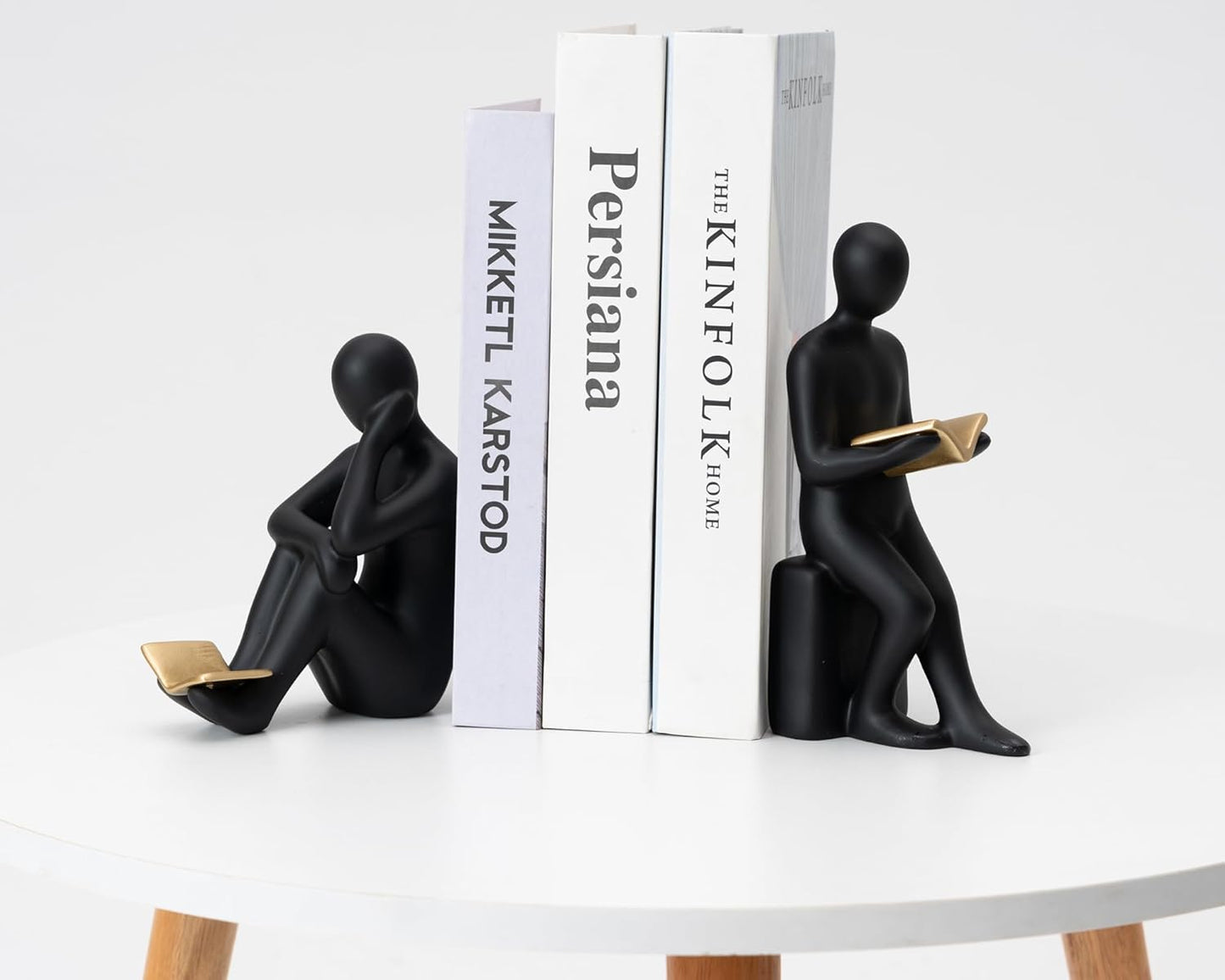 Reading Book Thinker Statue for Study Library Bookshelf Reading Nook Decoration, Book Reader Club Gifts, Librarian